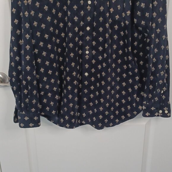 Vintage Tommy Hilfiger Fluer-de-Lis Shirt Men XL Blue Y2K  Corduroy 100% Cotton - Picture 5 of 6